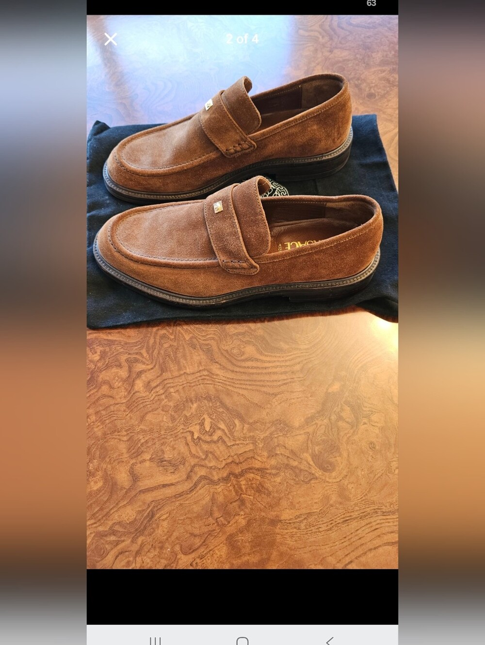 ARCHIVAL VINTAGE GIANNI VERSACE BROWN SUEDE MEDUSA LOAFERS - Picture 4 of 9
